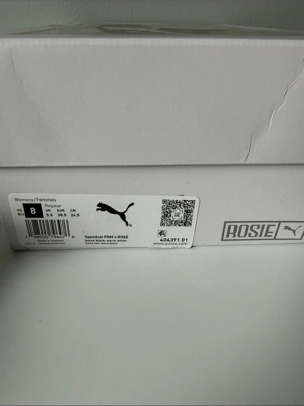 Puma Speedcat x Rose - US W Size 8 - Black / Warm White